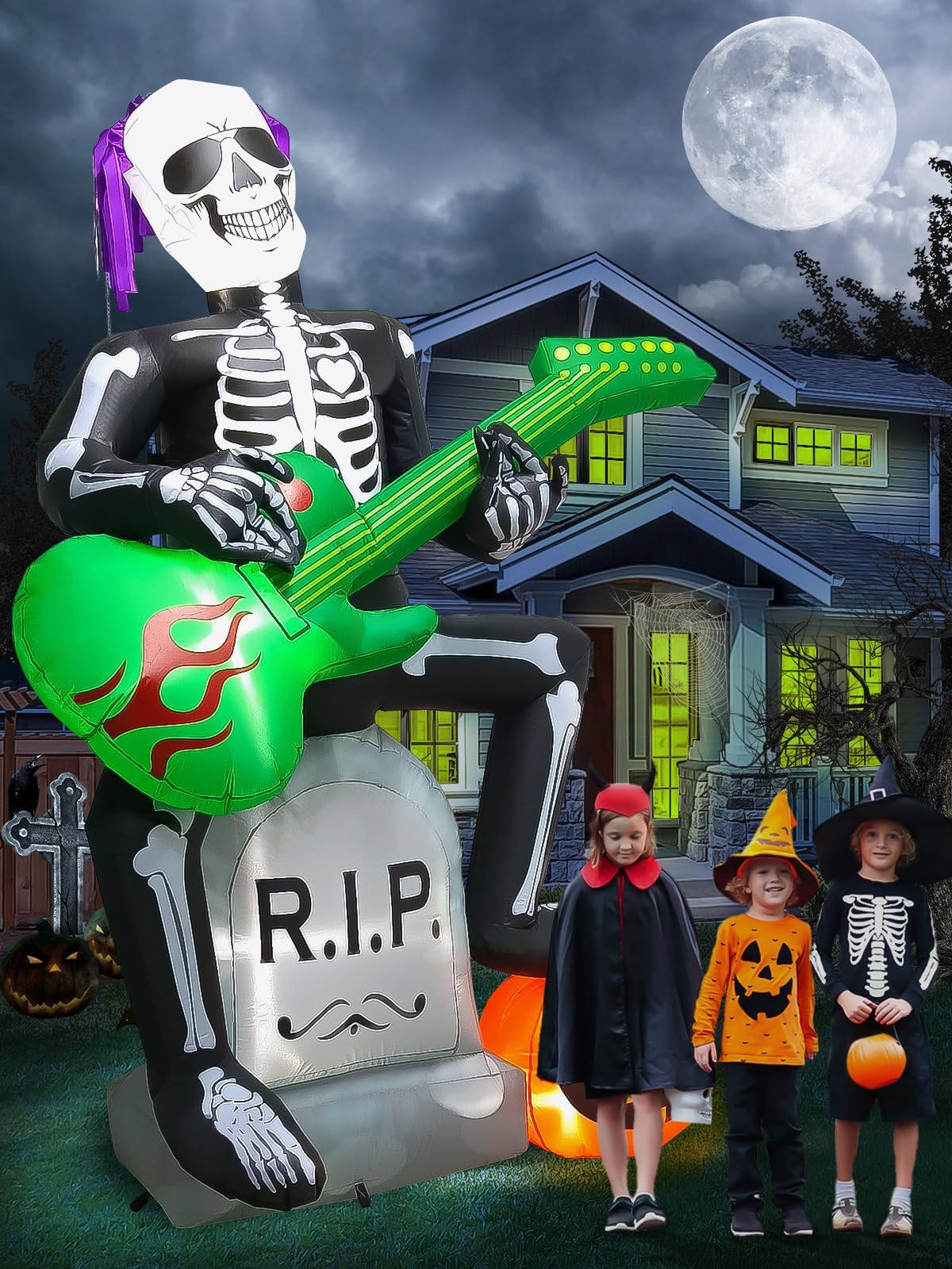 KALOLARY 7FT Pumpkin Halloween Yard Inflatable - size reference