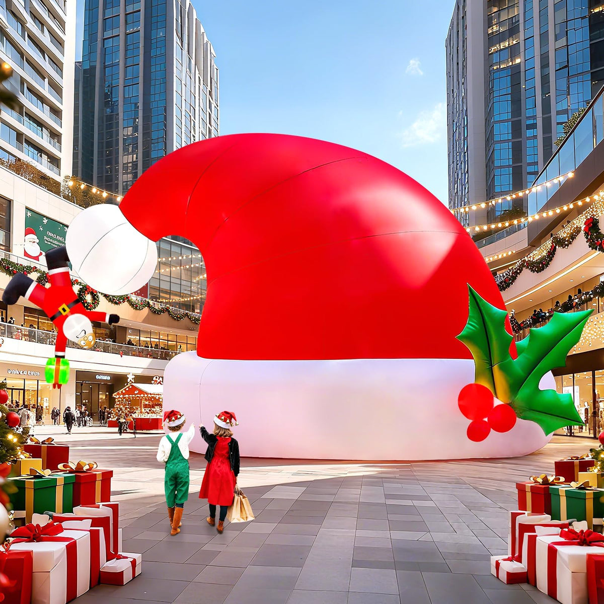 KALOLARY 20FT Santa Christmas Yard Inflatable - setup and accessories