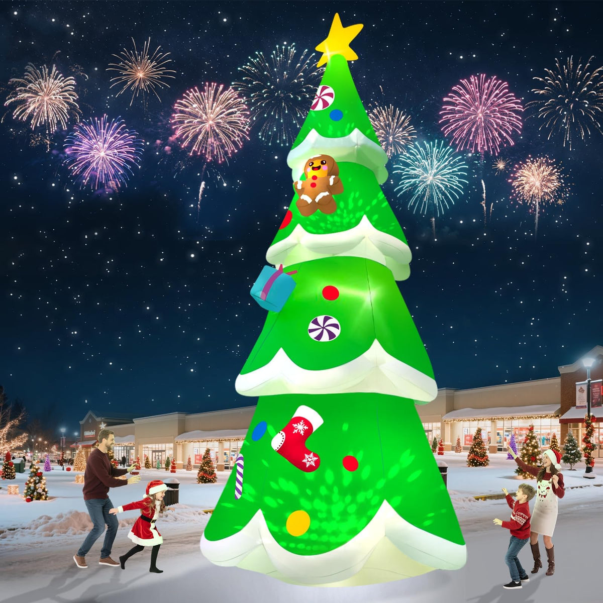 KALOLARY 20FT Gingerbread Man Christmas Yard Inflatable - package contents