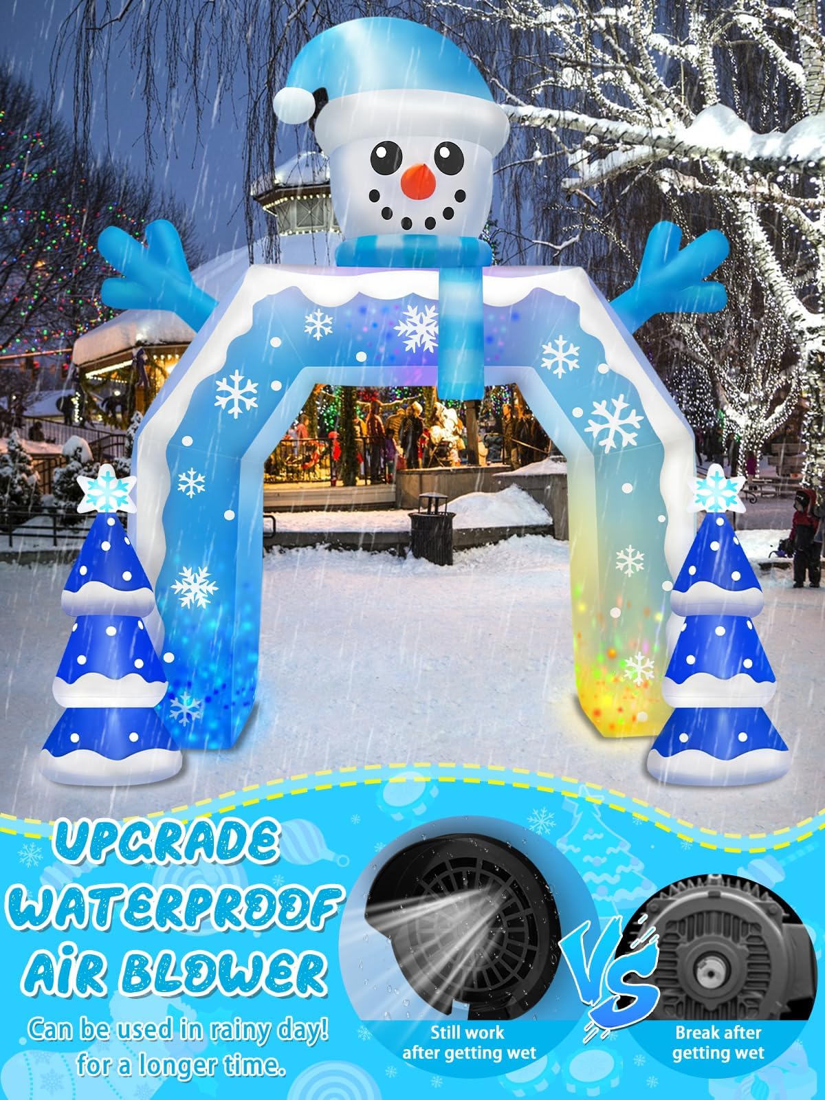 KALOLARY 12FT Snowman Christmas Inflatable Archway - outdoor scene