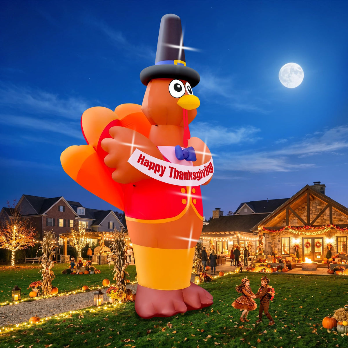 KALOLARY 15FT Turkey Holidays Yard Inflatable - setup and accessories