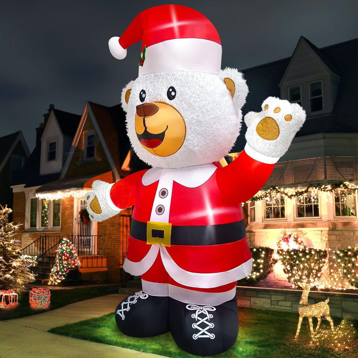 KALOLARY 8FT Santa Christmas Yard Inflatable - lighted yard display