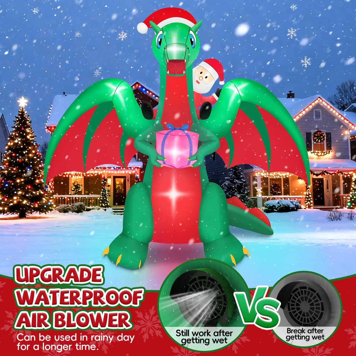 KALOLARY 10FT Santa Christmas Yard Inflatable - detail view
