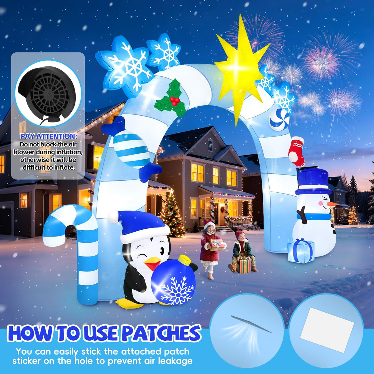 KALOLARY 16FT Snowman Christmas Inflatable Archway - size reference