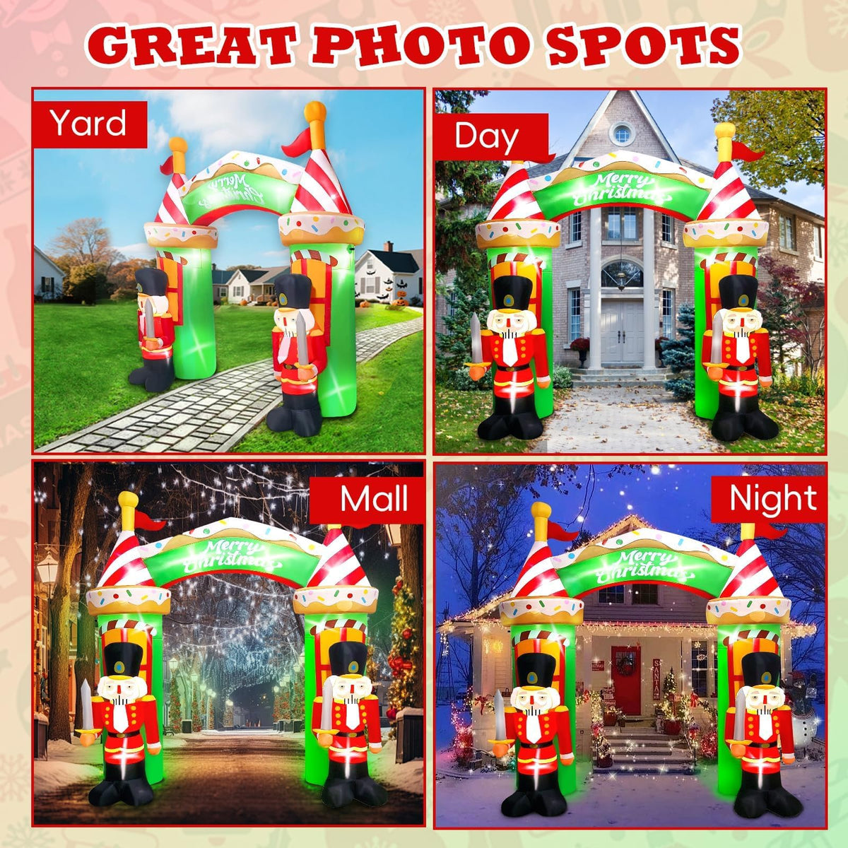 KALOLARY 9FT Nutcracker Christmas Inflatable Archway - package contents