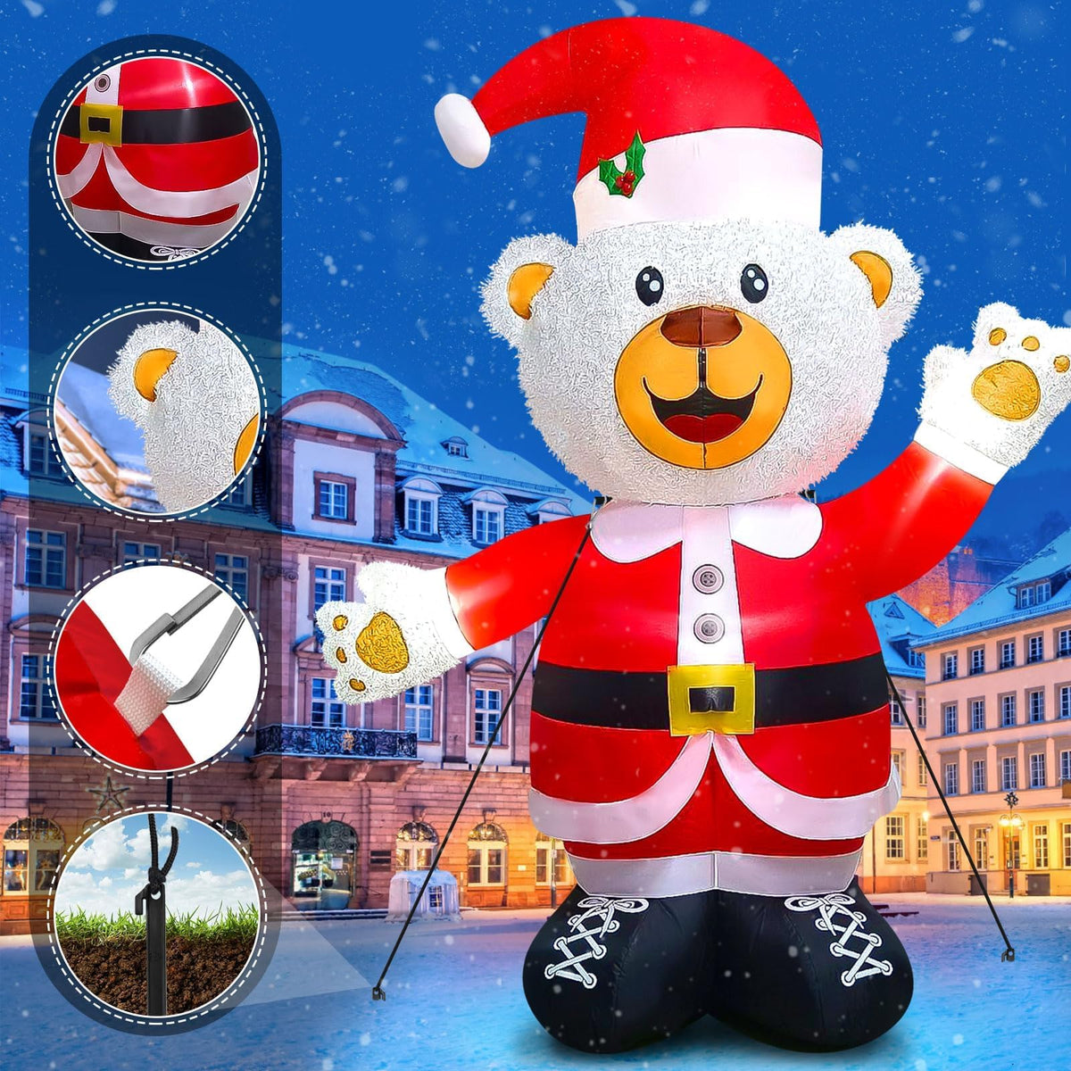 KALOLARY 8FT Santa Christmas Yard Inflatable - detail view