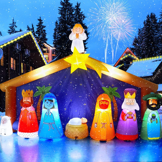 KALOLARY 12.5FT Nativity Scene Christmas Yard Inflatable - main product view