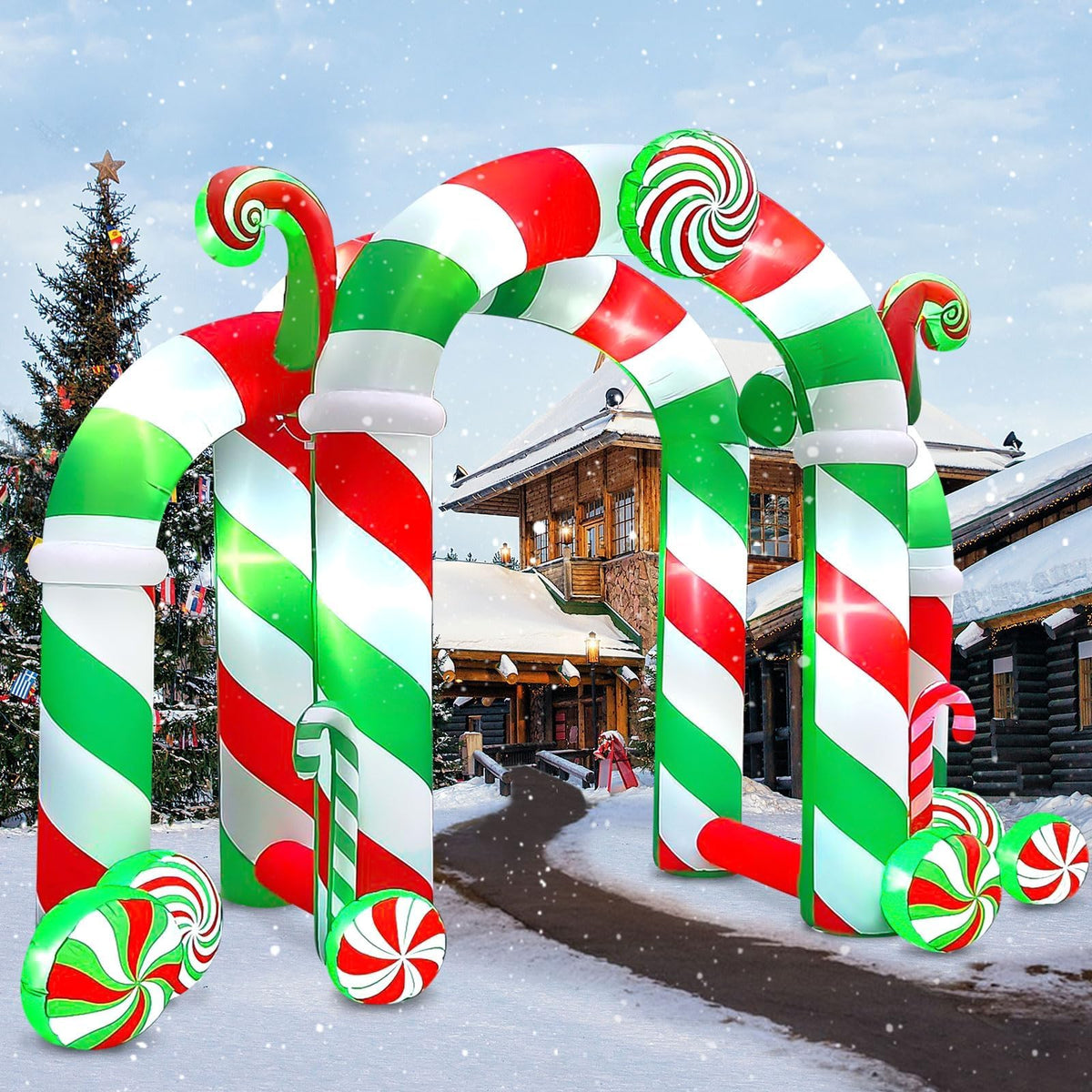 KALOLARY 13FT Candy Christmas Inflatable Archway - detail view