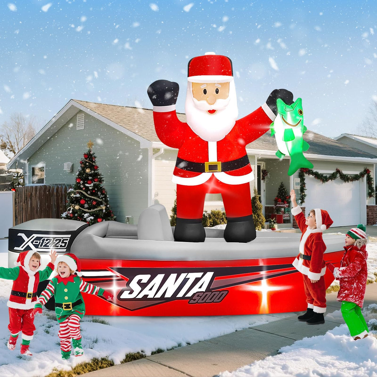 KALOLARY 9FT Santa Christmas Yard Inflatable - detail view