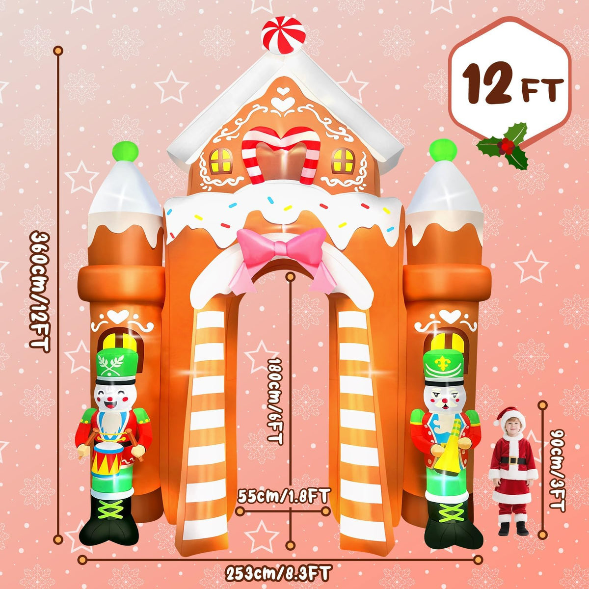 KALOLARY 12FT Archway Christmas Inflatable Archway - lighted yard display