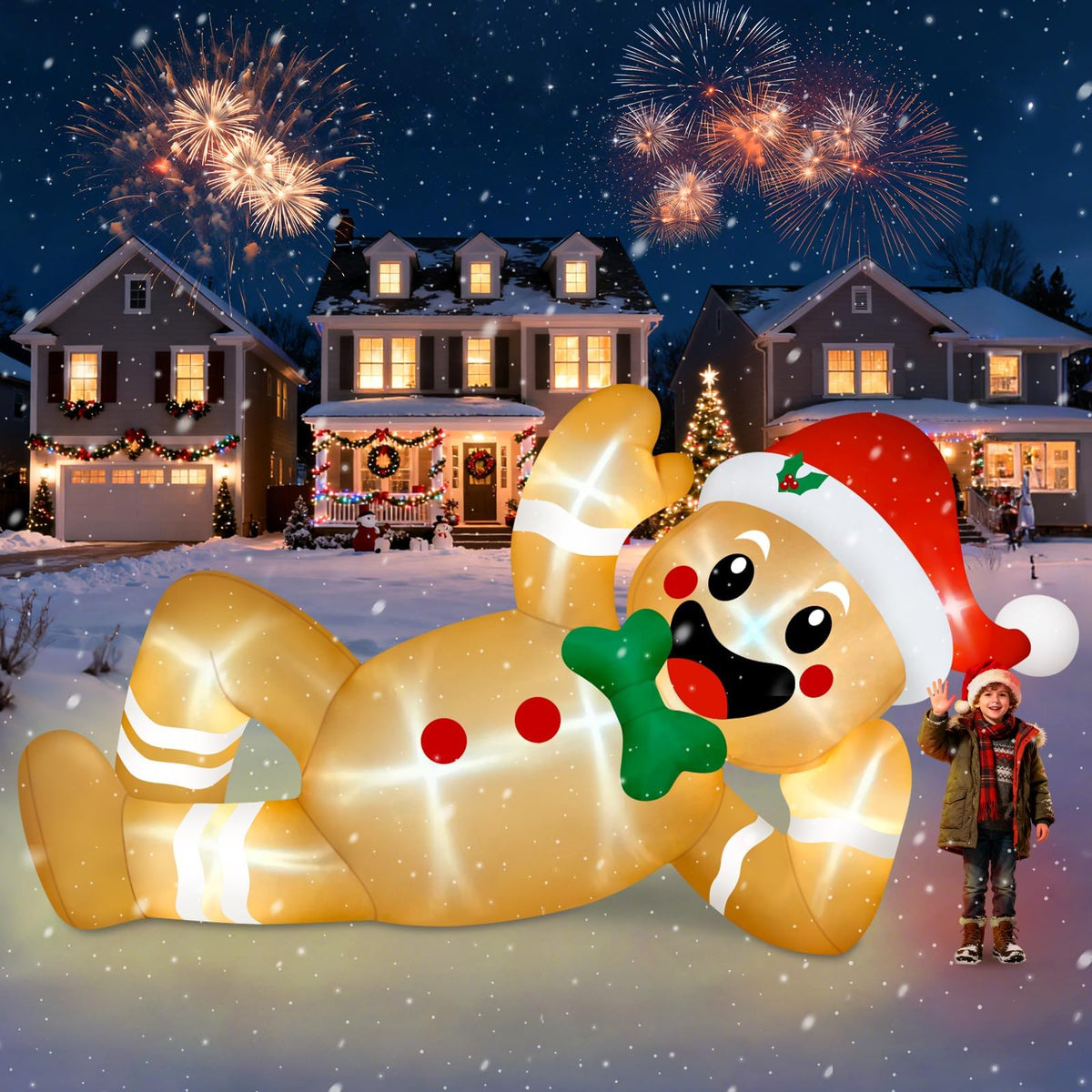 KALOLARY 10FT Gingerbread Man Christmas Yard Inflatable - main product view