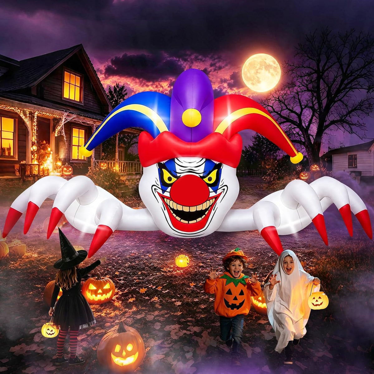 KALOLARY 11FT Scary Clown Halloween Yard Inflatable - detail view