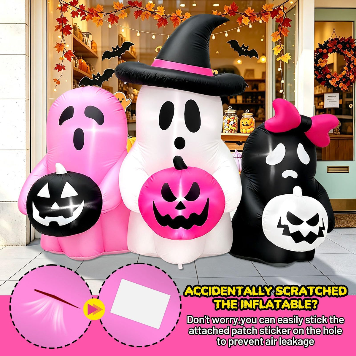 KALOLARY Pumpkin Halloween Yard Inflatable - package contents