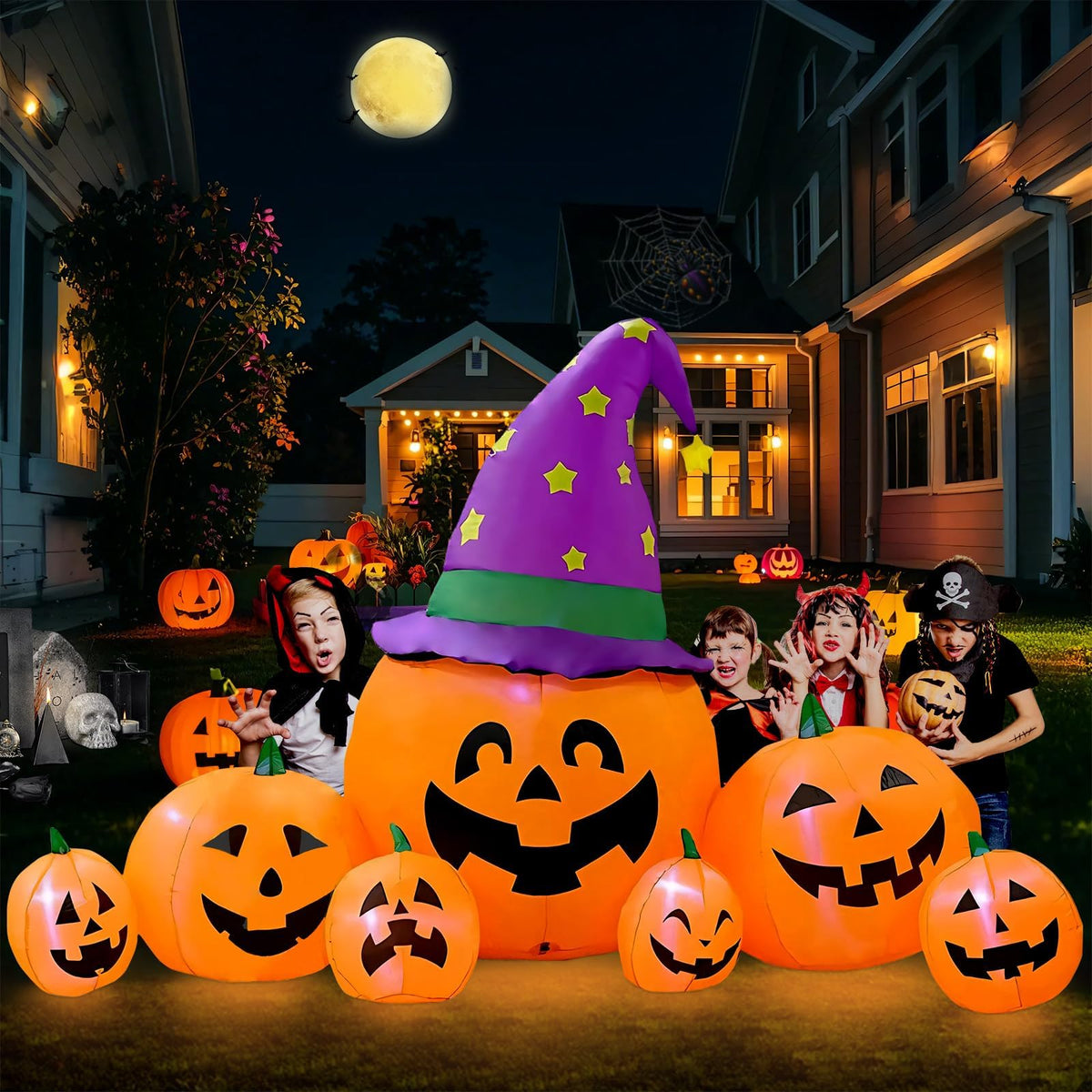 KALOLARY 7.9FT Pumpkin Halloween Yard Inflatable - main product view