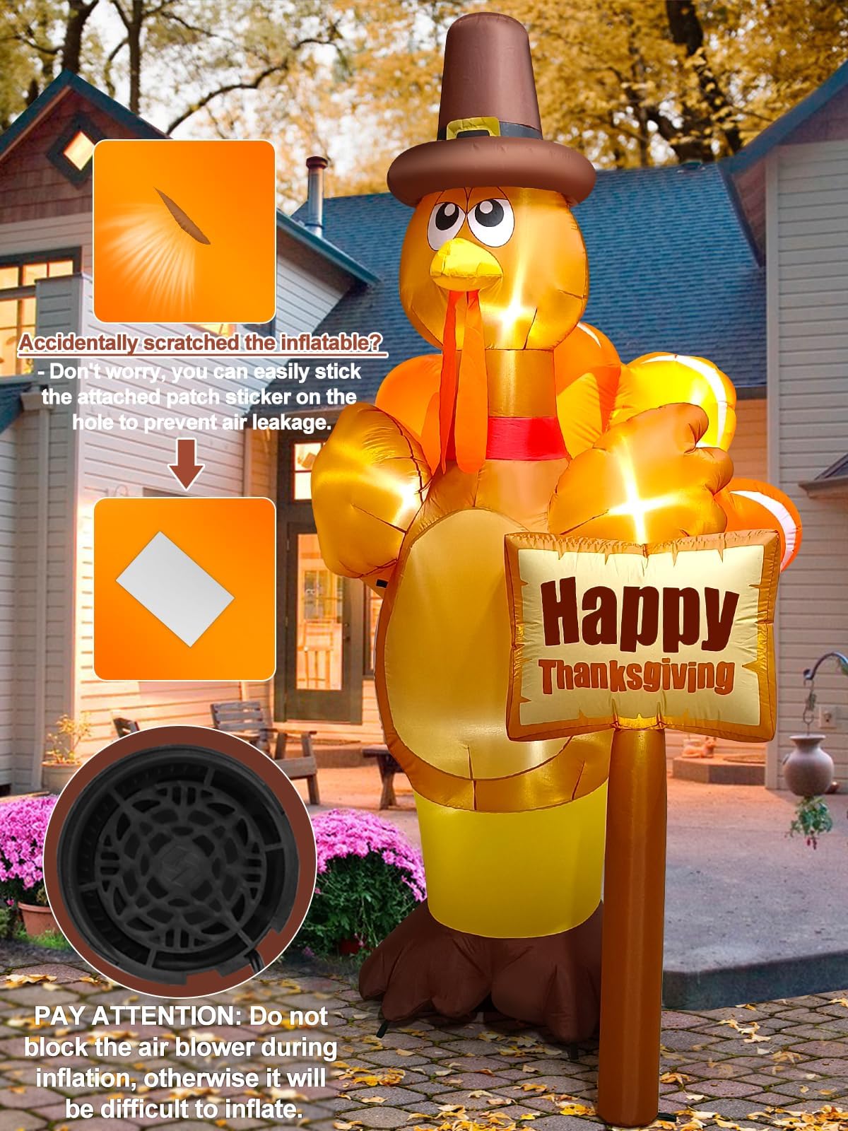 KALOLARY 9FT Turkey Holidays Yard Inflatable - package contents