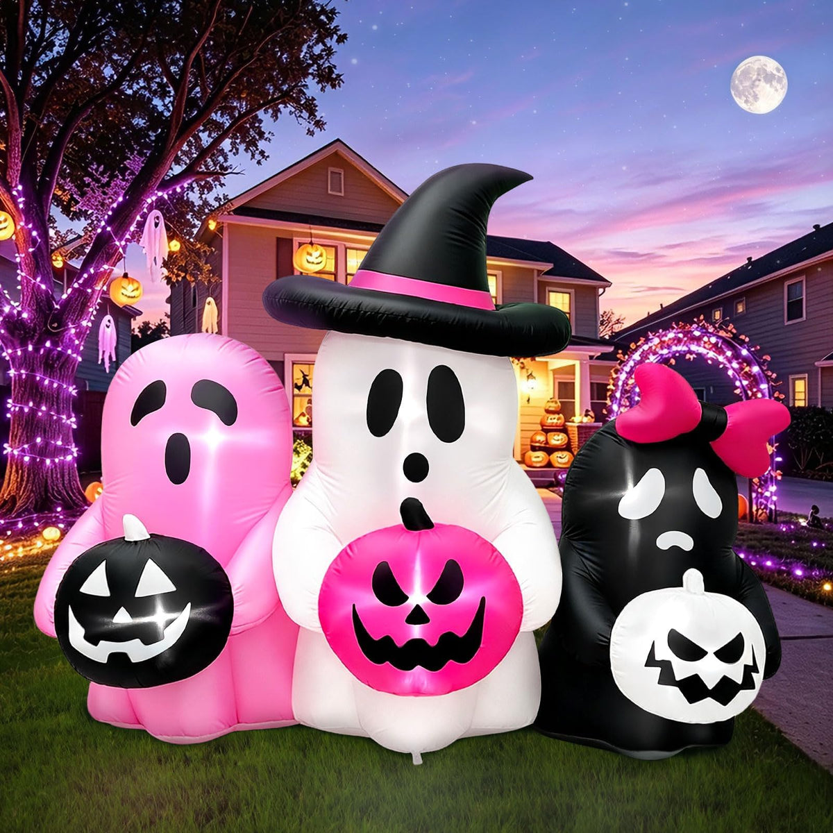 KALOLARY Pumpkin Halloween Yard Inflatable - outdoor scene