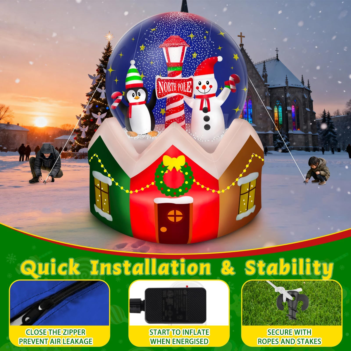 KALOLARY Snowman Christmas Yard Inflatable - detail view