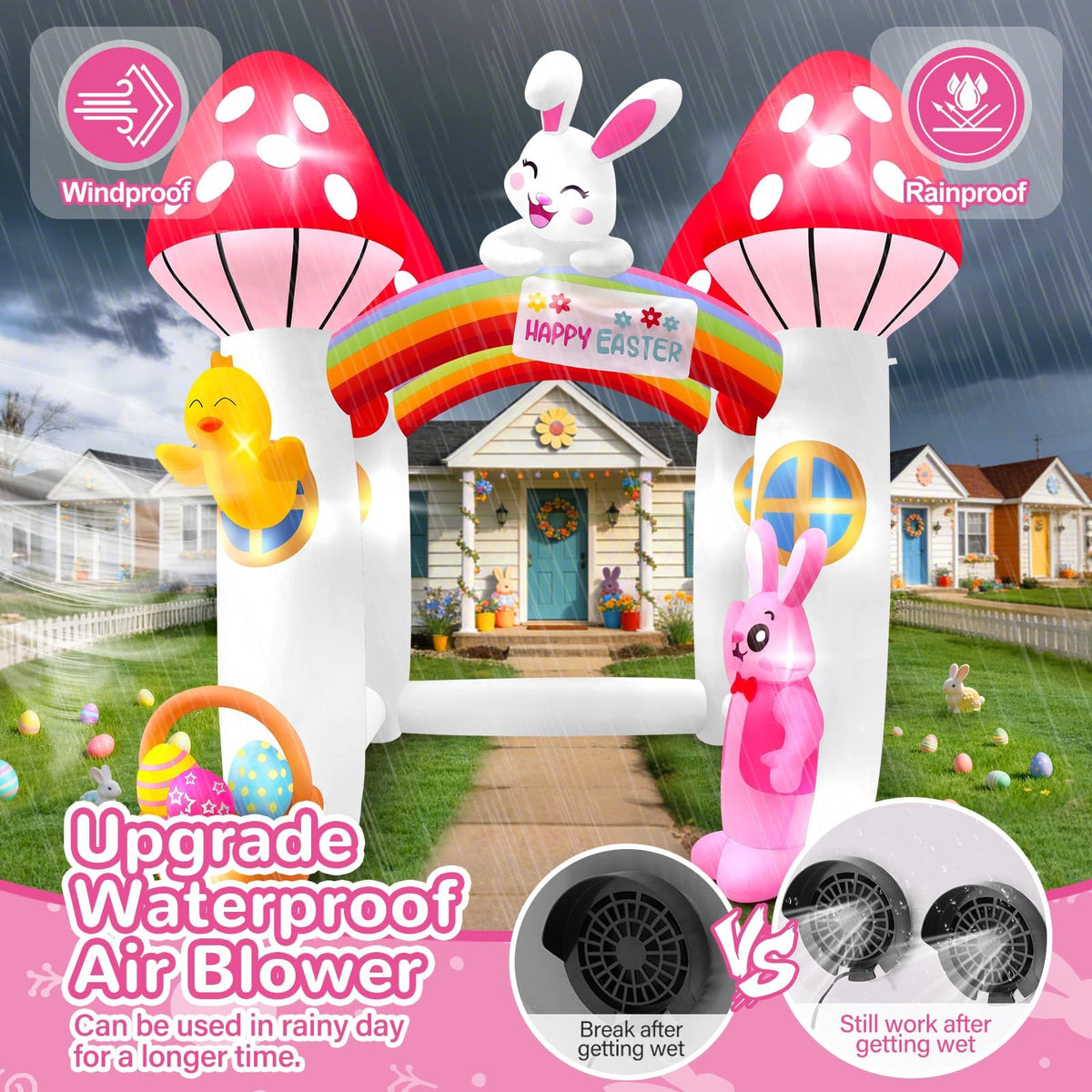 KALOLARY 10FT Easter Holidays Inflatable Archway - outdoor scene