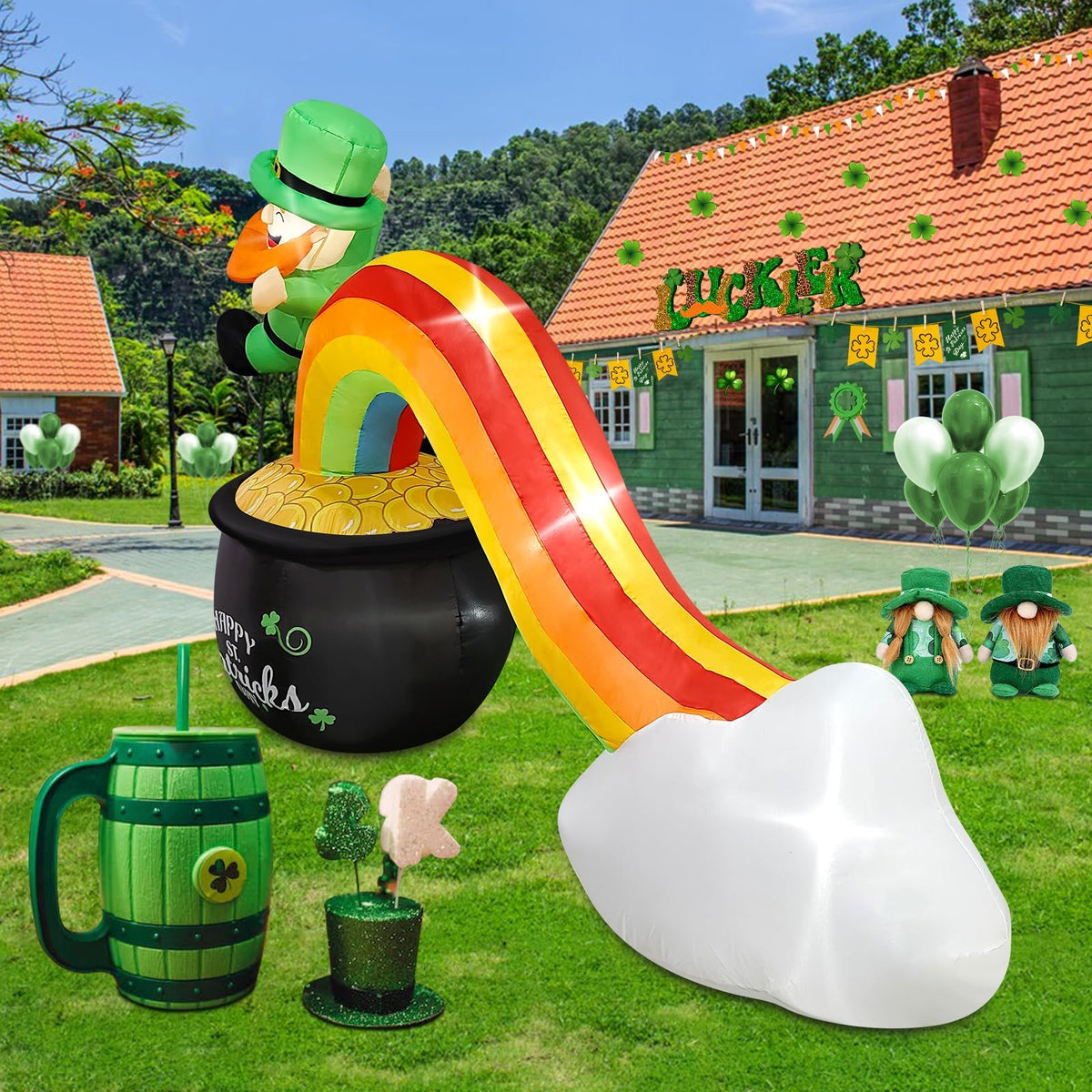 KALOLARY Infláveis De 7 Pés Para Decoração Exterior Holidays Inflatable Archway - additional angle