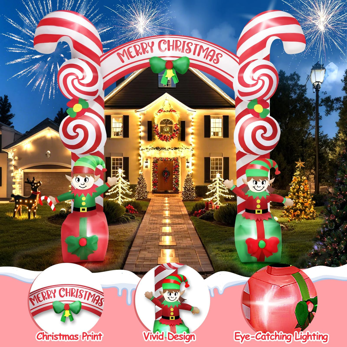 KALOLARY 9FT Nutcracker Christmas Inflatable Archway - detail view