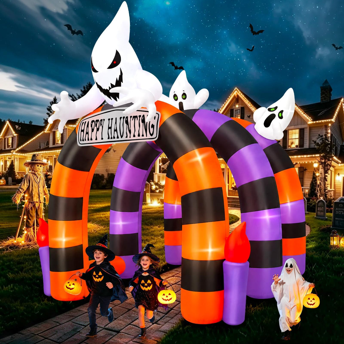 KALOLARY 10FT Ghost Halloween Inflatable Archway - main product view