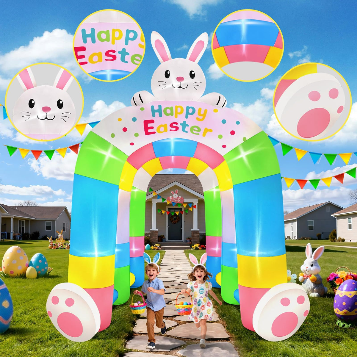 KALOLARY 10FT Easter Holidays Inflatable Archway - detail view
