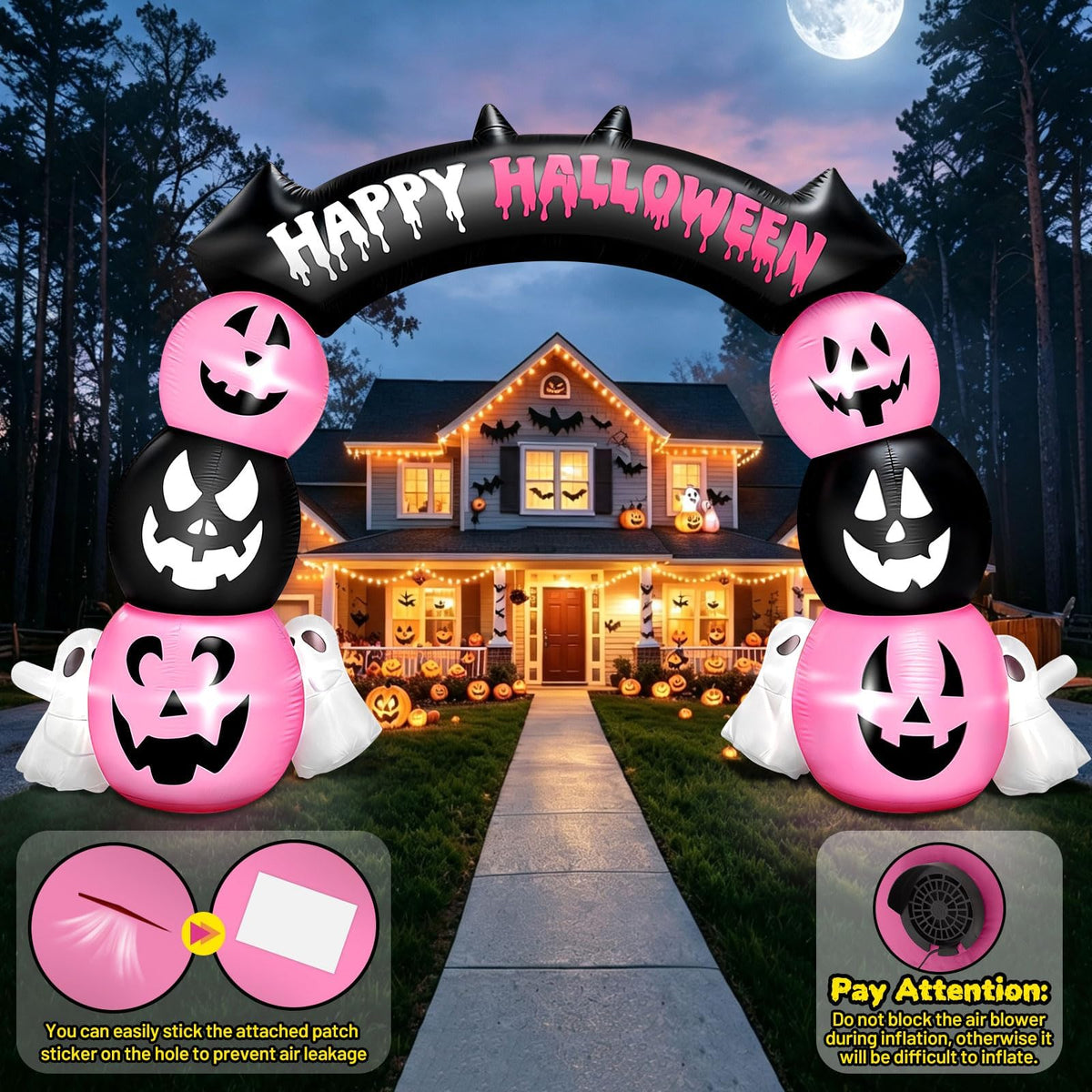 KALOLARY 10FT Ghost Halloween Inflatable Archway - size reference