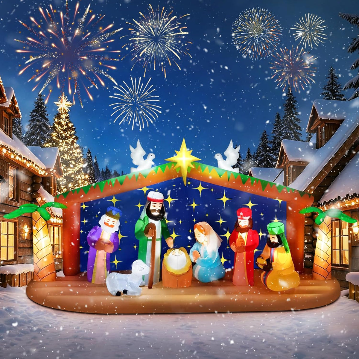 KALOLARY 12FT Nativity Scene Christmas Yard Inflatable - main product view