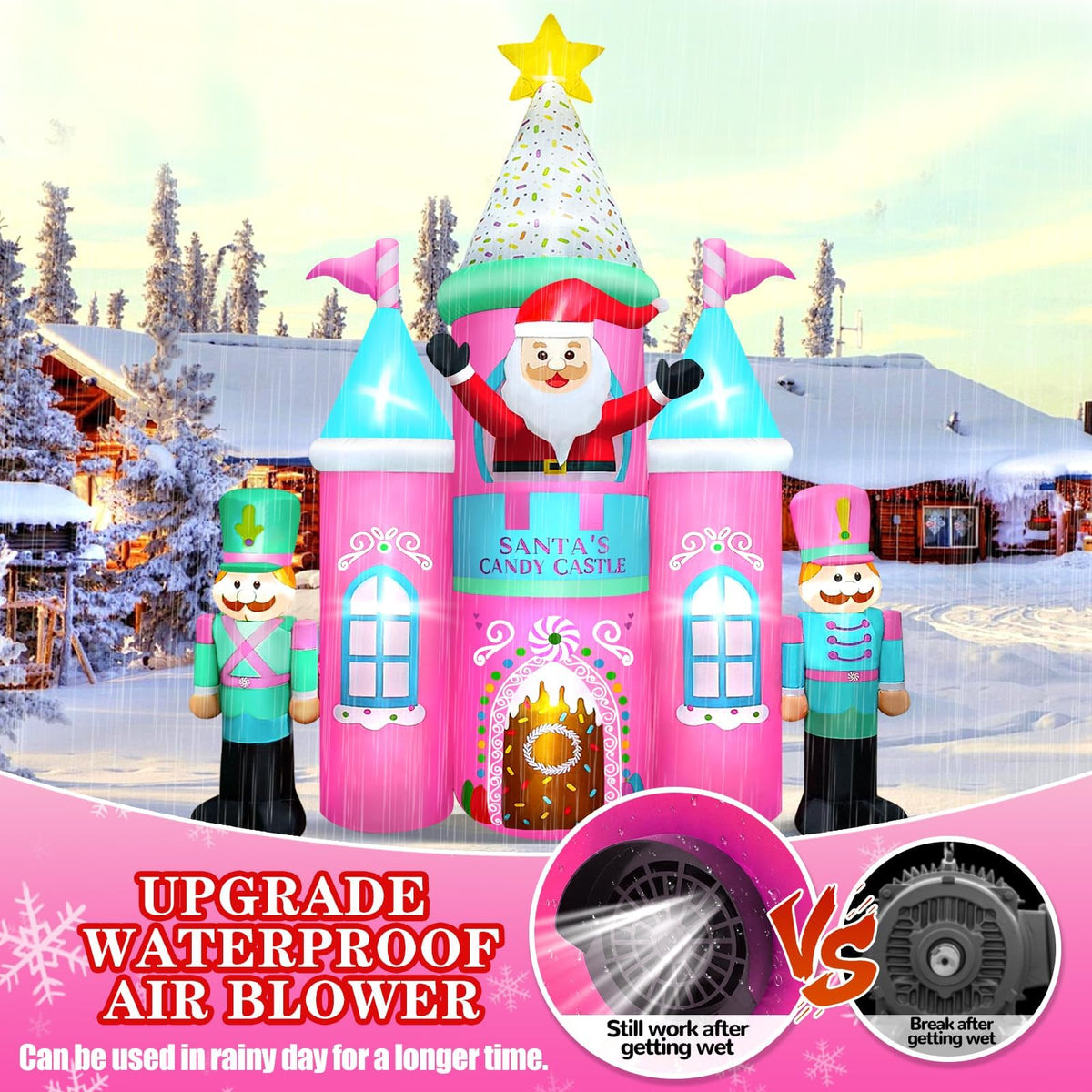 KALOLARY 10FT Natal Infláveis Decorações Ao Ar Livre Castelo Holidays Yard Inflatable - outdoor scene