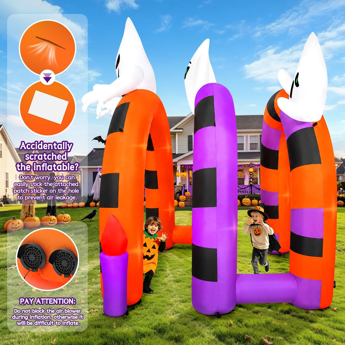 KALOLARY 10FT Ghost Halloween Inflatable Archway - size reference