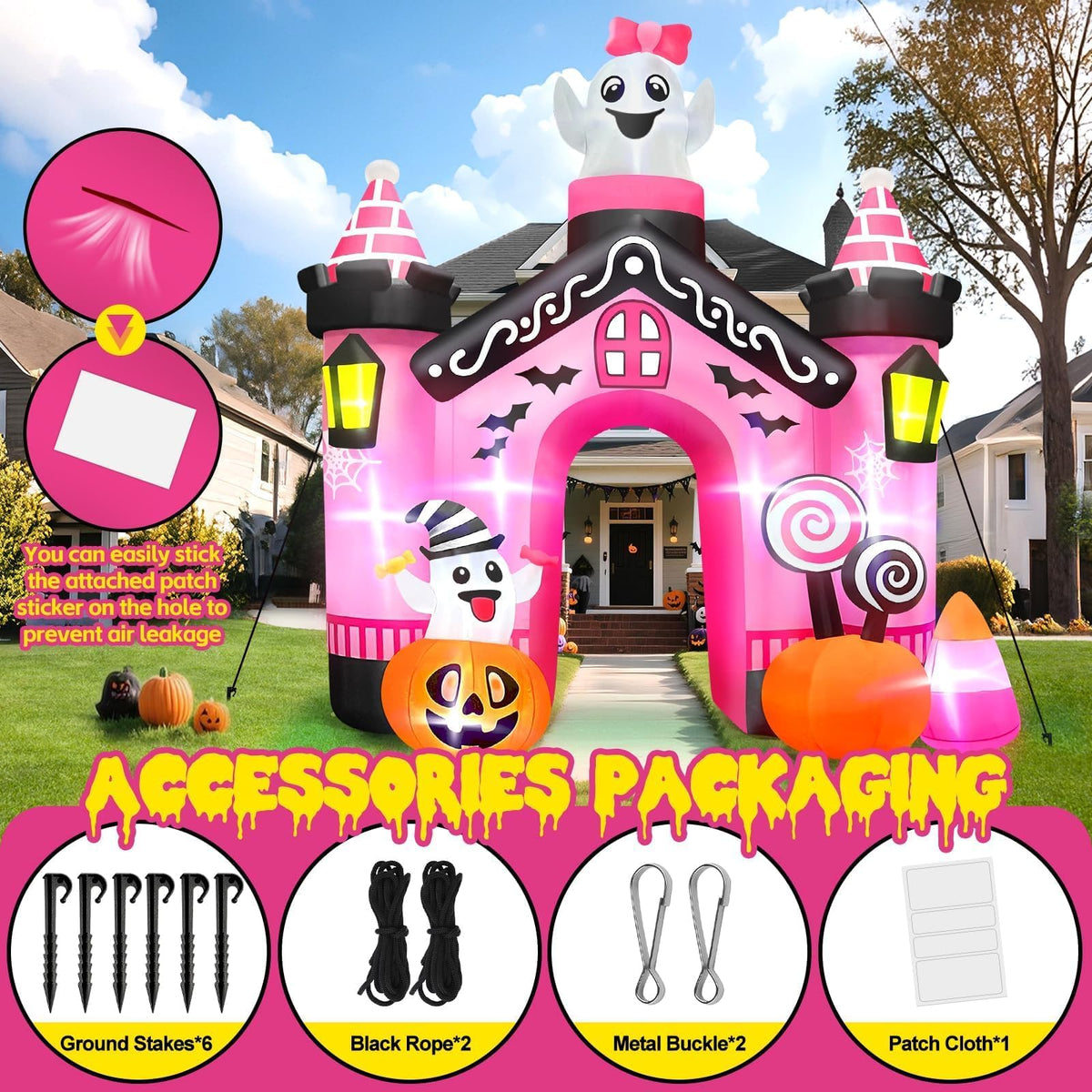 KALOLARY 11FT Ghost Halloween Inflatable Archway - size reference