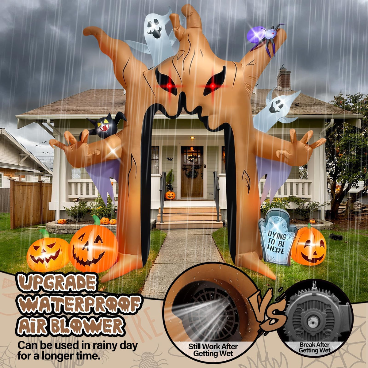 KALOLARY 12FT Ghost Halloween Inflatable Archway - size reference
