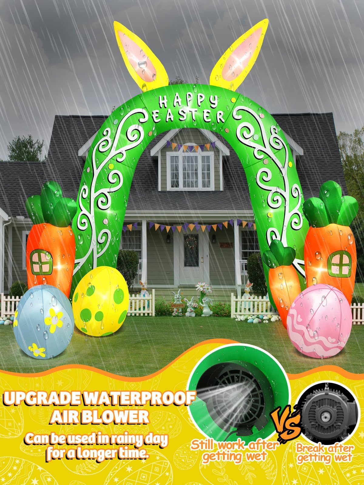 KALOLARY 12FT Easter Holidays Inflatable Archway - size reference