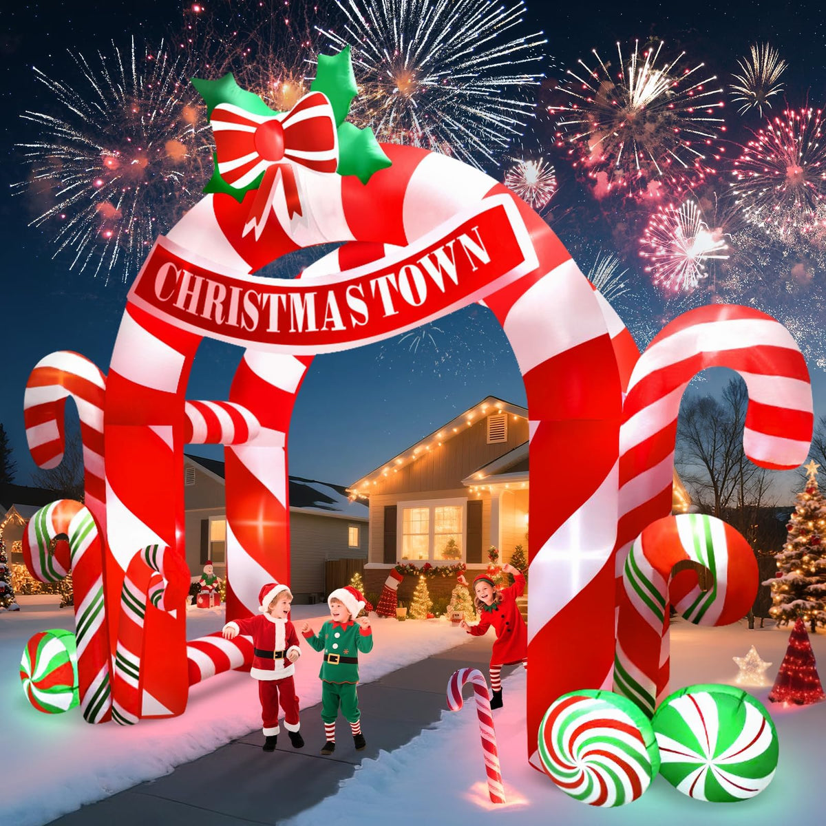 KALOLARY 13FT Candy Christmas Inflatable Archway - main product view