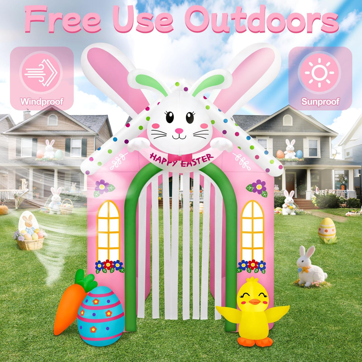 KALOLARY 12FT Easter Holidays Inflatable Archway - outdoor scene