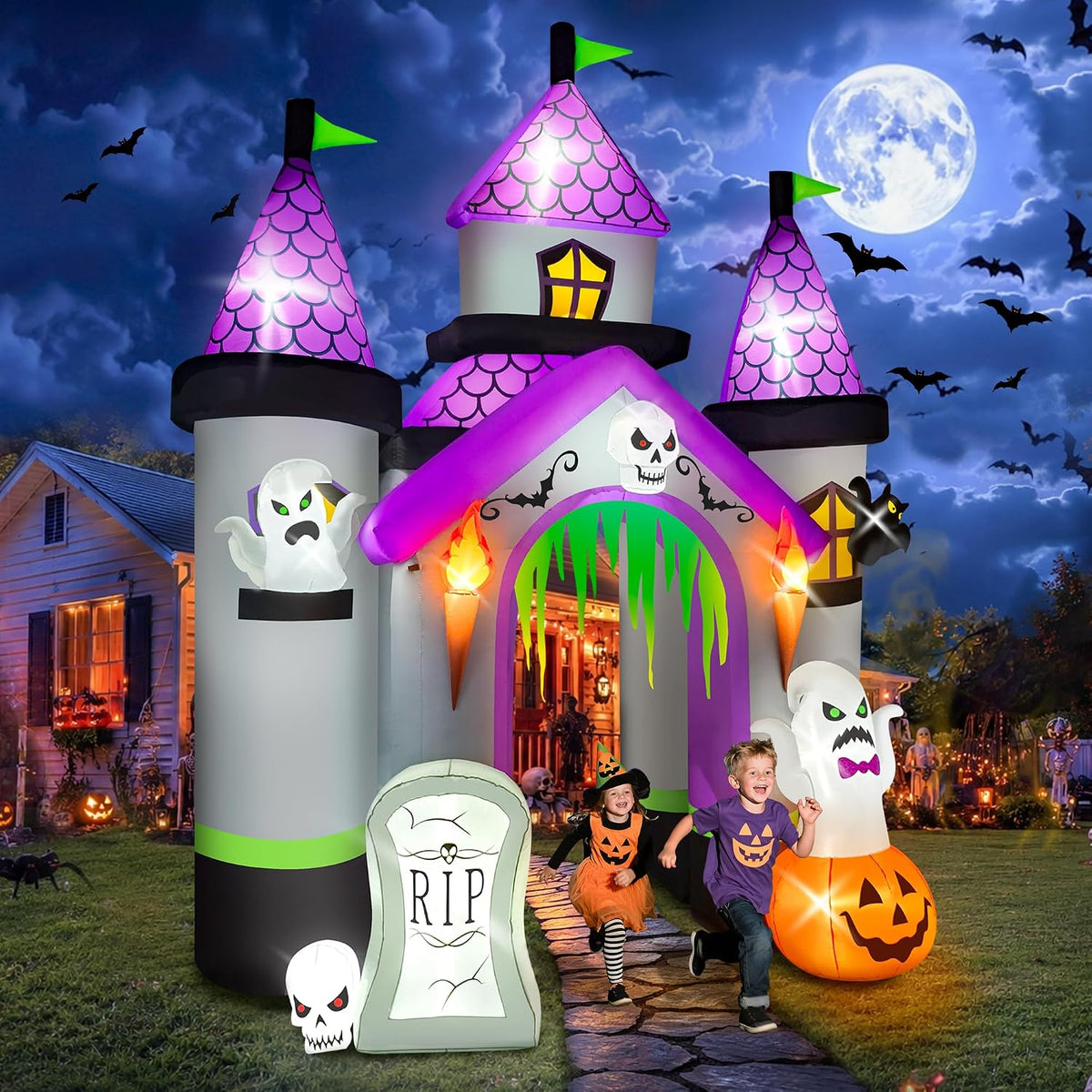 KALOLARY 12.5FT Haunted House Castle Inflatable Archway - main product view