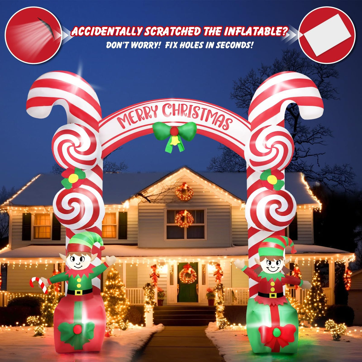 KALOLARY 9FT Nutcracker Christmas Inflatable Archway - size reference