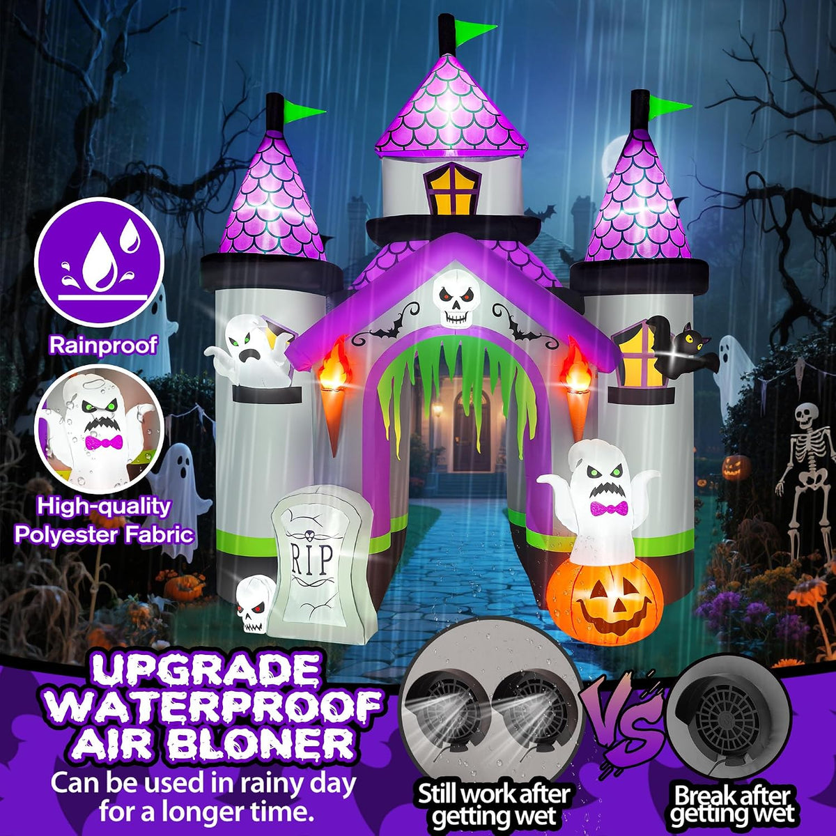 KALOLARY 12.5FT Haunted House Castle Inflatable Archway - size reference
