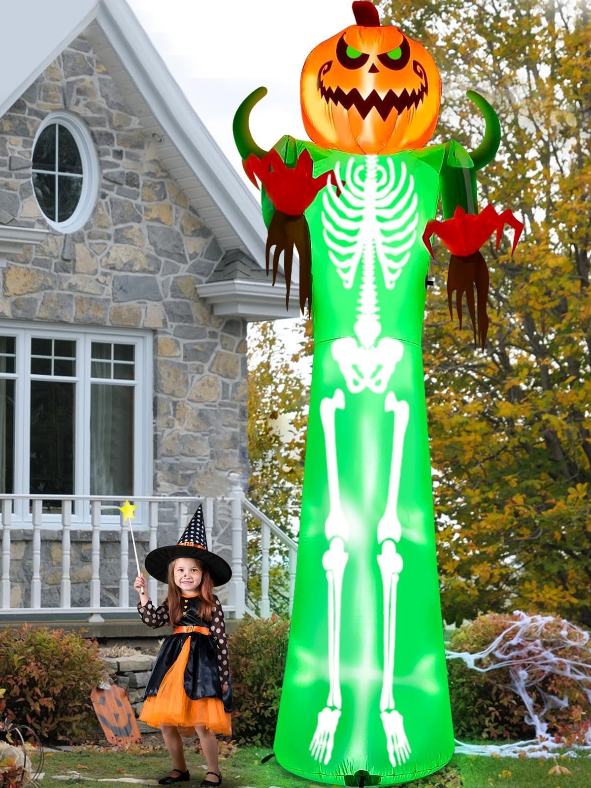 KALOLARY 12FT Pumpkin Halloween Yard Inflatable - detail view