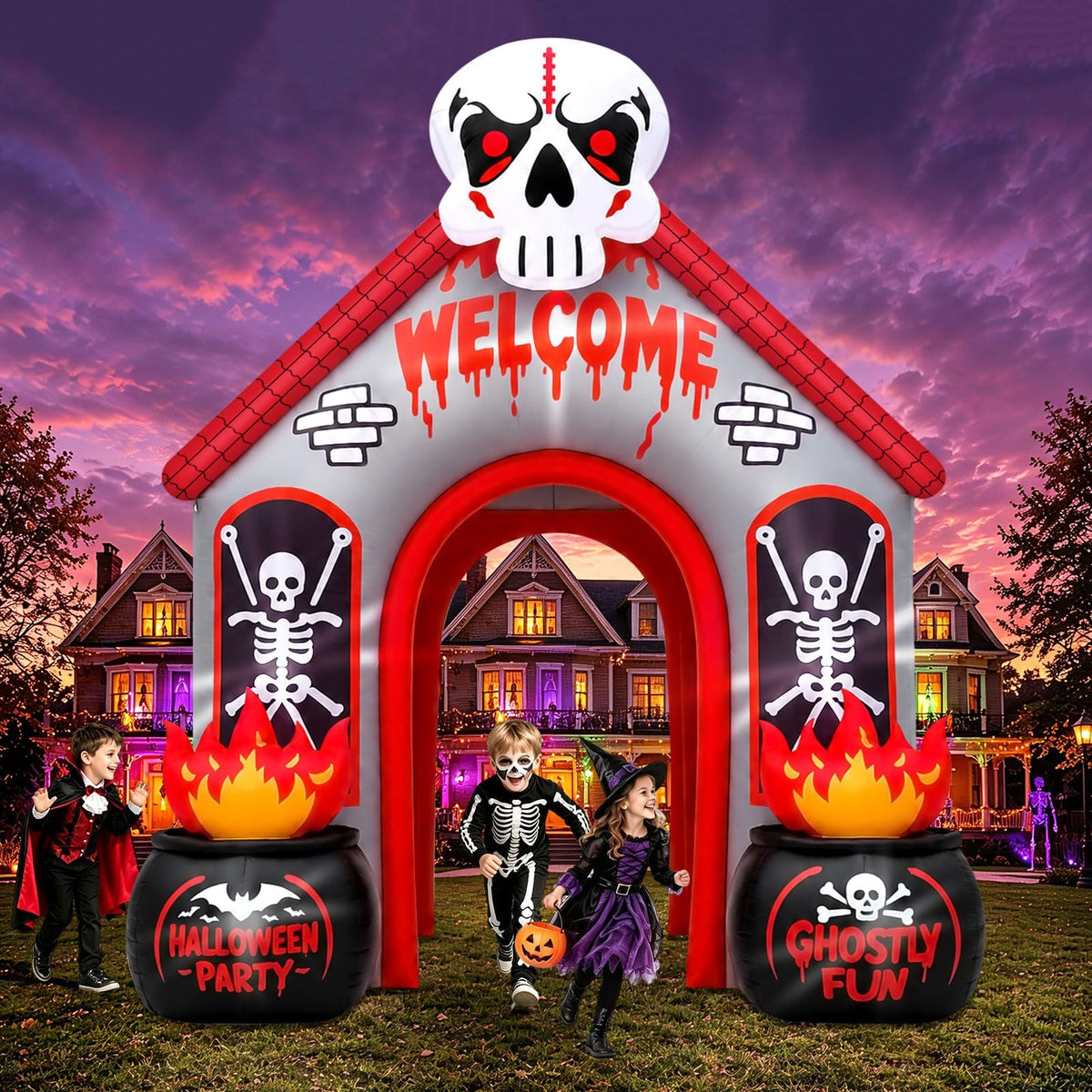 KALOLARY 11FT Ghost Halloween Inflatable Archway - size reference