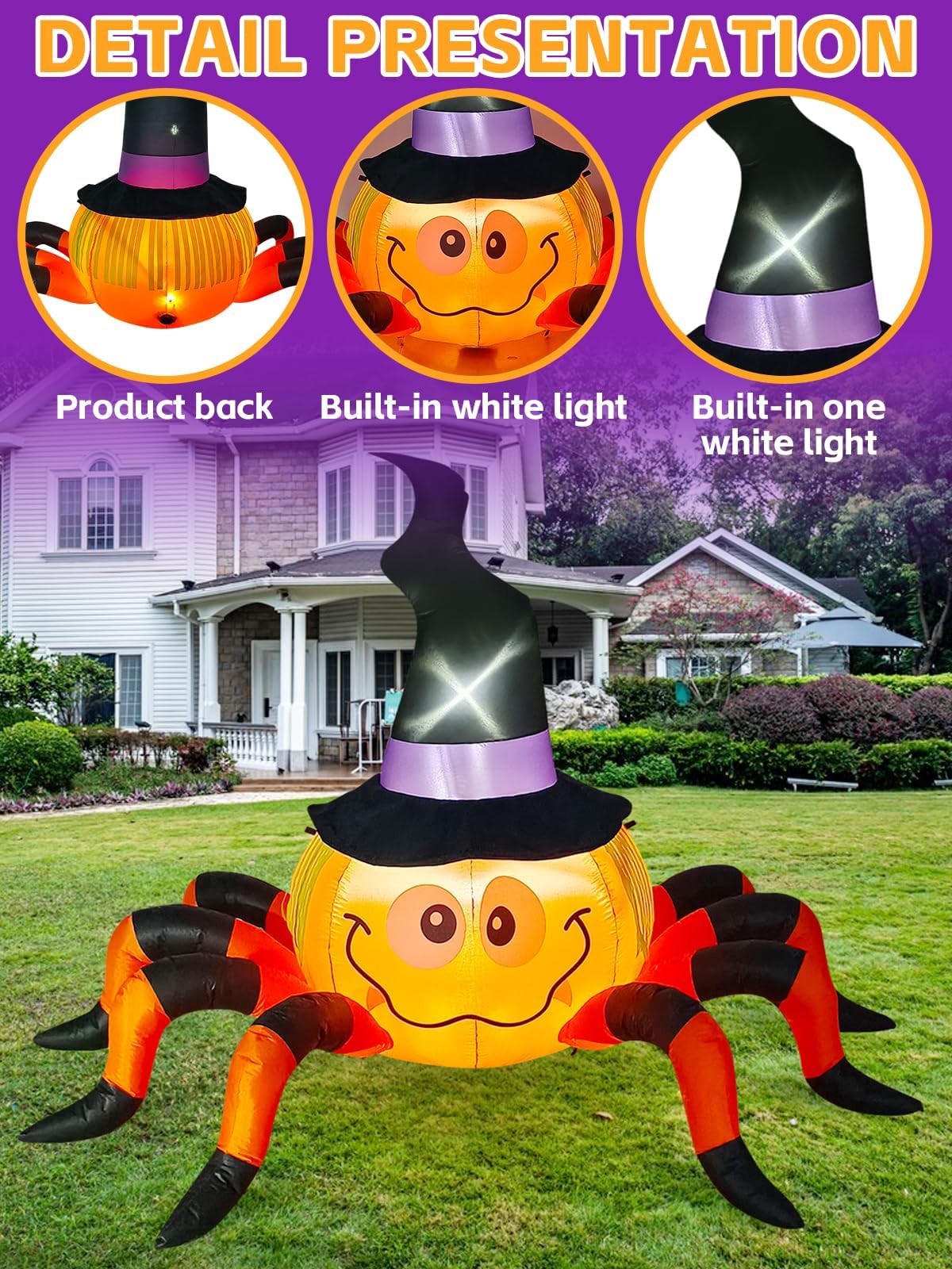 KALOLARY 6.5FT Pumpkin Halloween Yard Inflatable - size reference