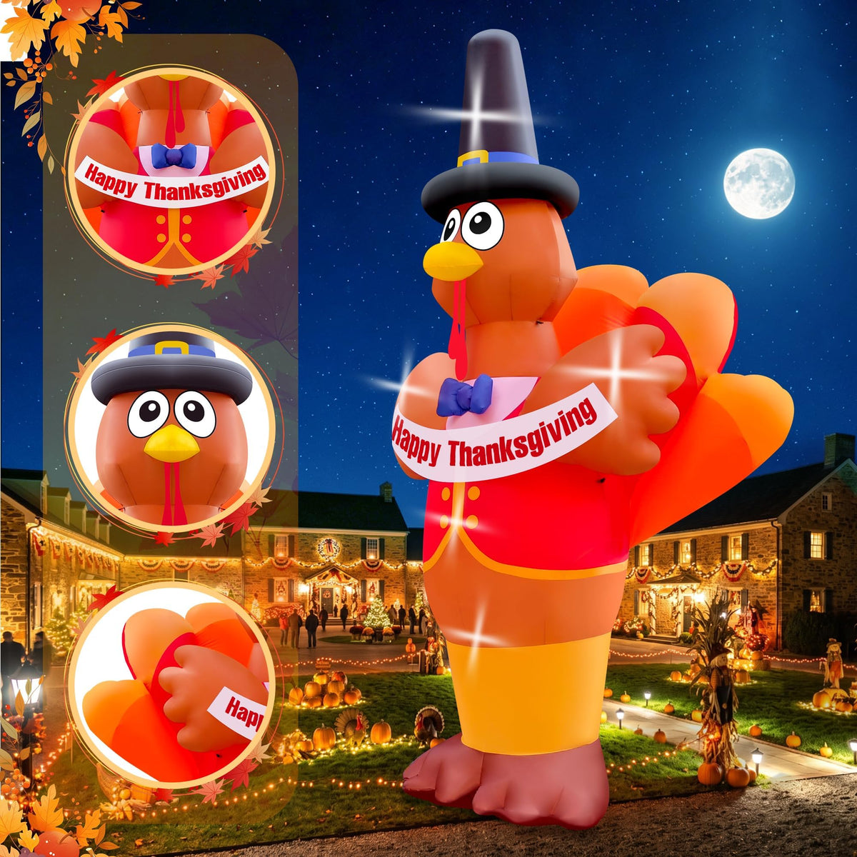 KALOLARY 15FT Turkey Holidays Yard Inflatable - size reference