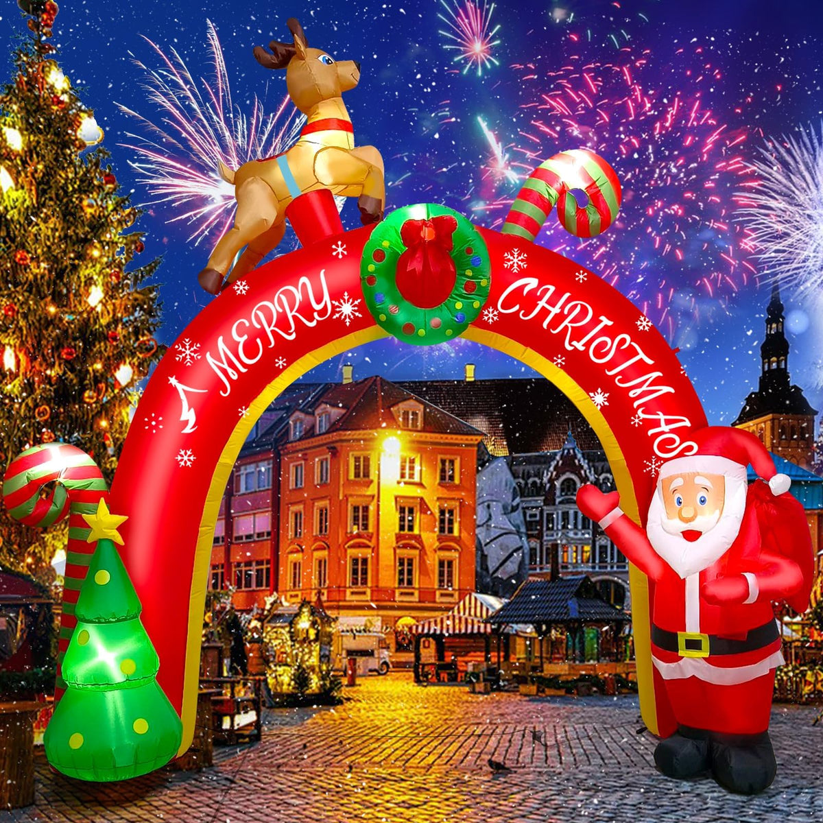 KALOLARY 10FT Santa Christmas Inflatable Archway - main product view