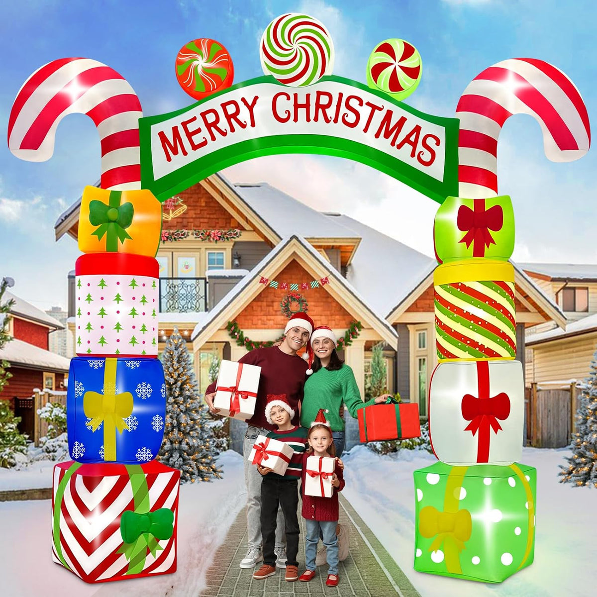 KALOLARY 10FT Gift Boxes Christmas Inflatable Archway - size reference