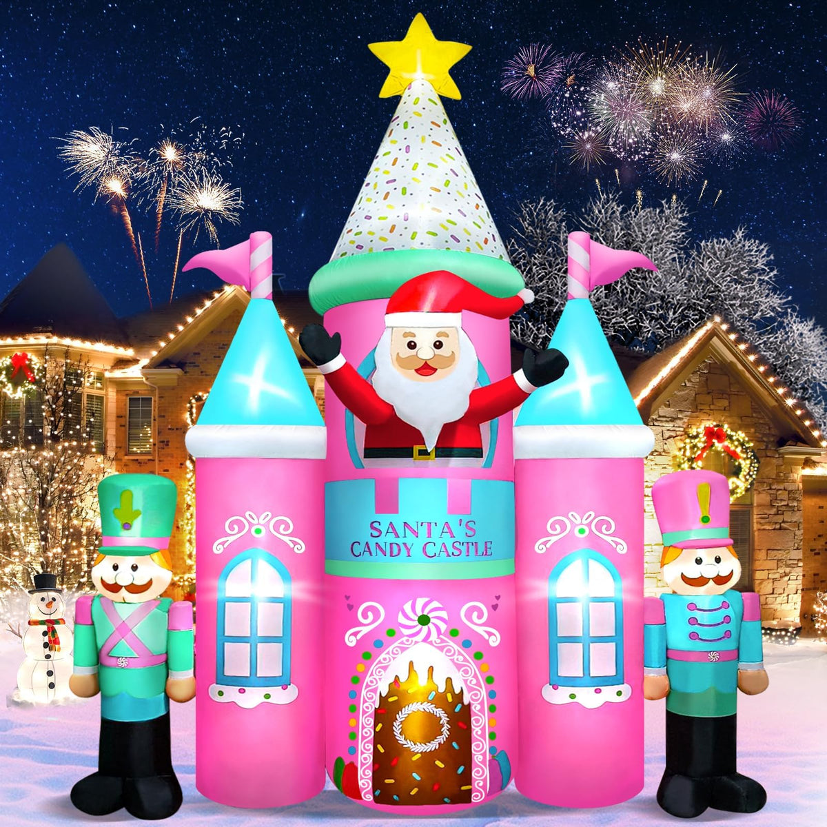 KALOLARY 10FT Natal Infláveis Decorações Ao Ar Livre Castelo Holidays Yard Inflatable - main product view