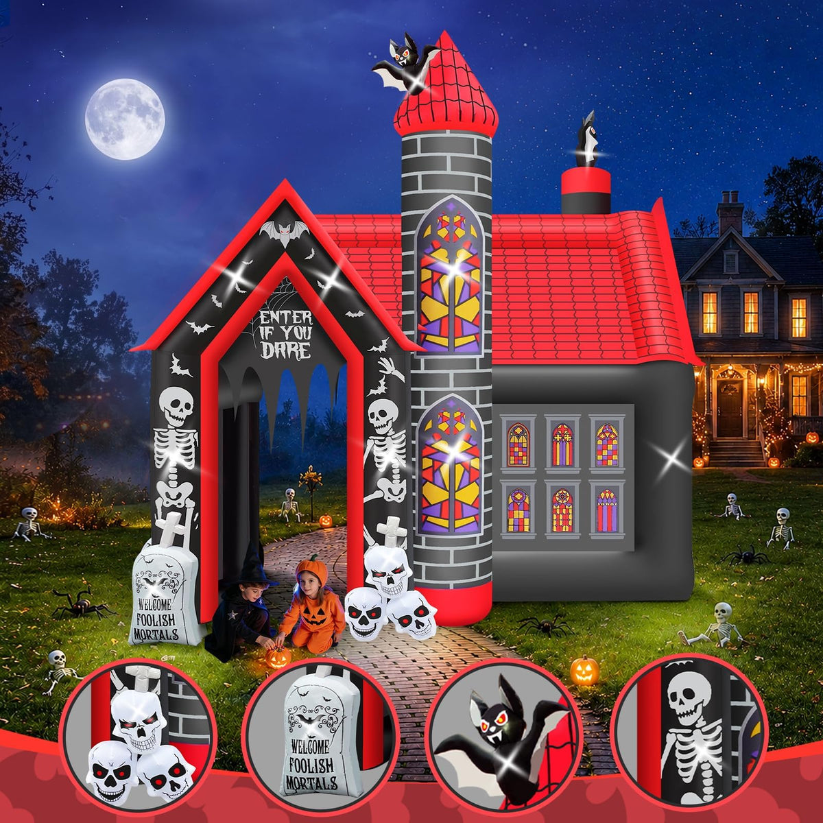 KALOLARY 10FT Haunted House Halloween Inflatable Archway - outdoor scene