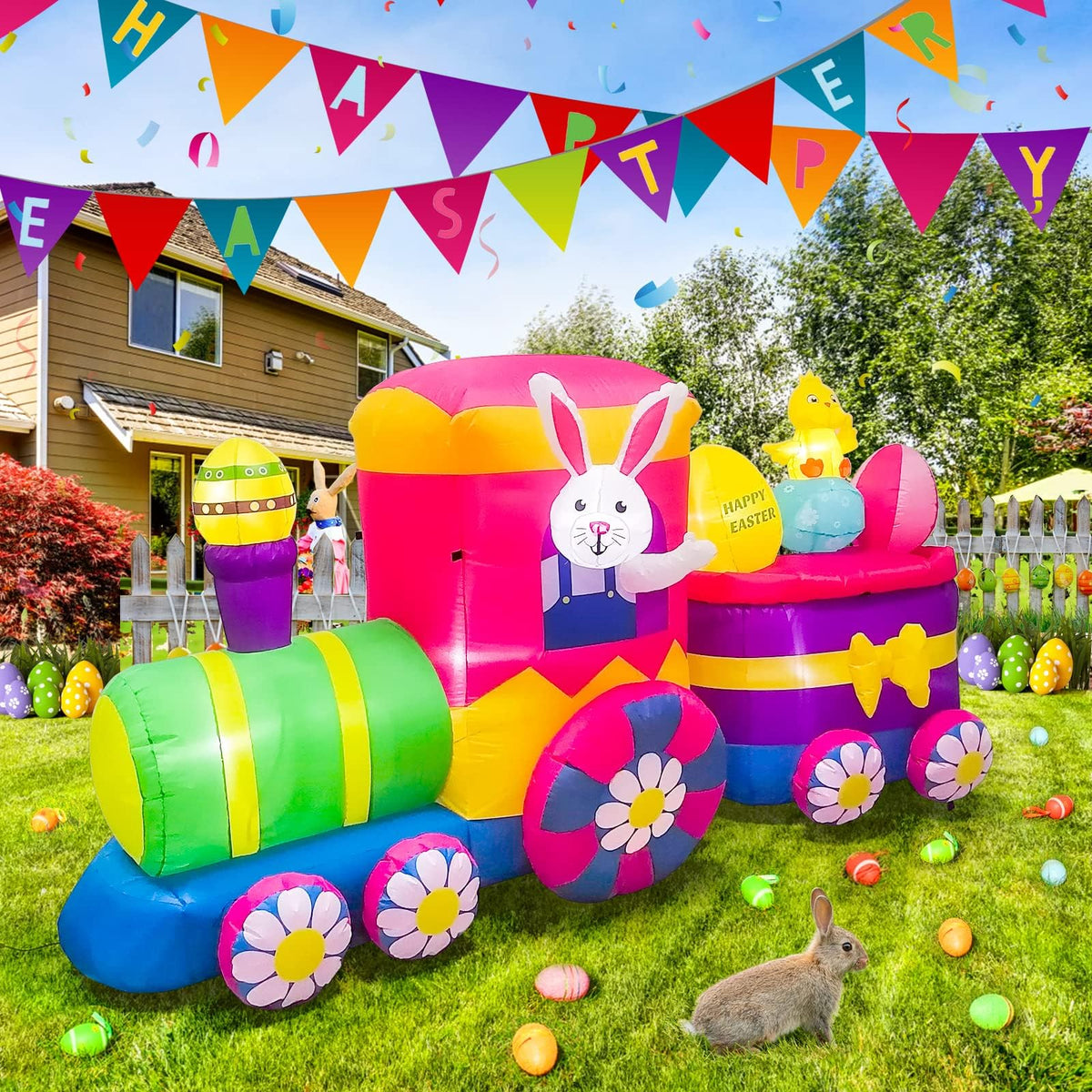 KALOLARY 8FT Train Christmas Yard Inflatable - main product view