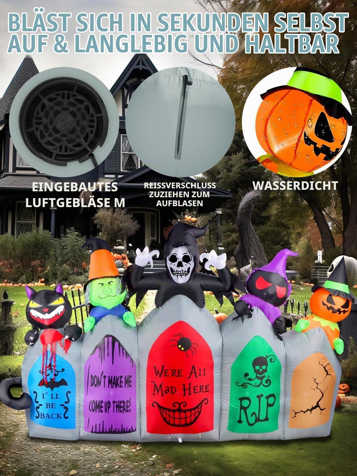 KALOLARY 8FT Aufblasbare Dekoration Riesige Geist Für Den Lnnen Halloween Yard Inflatable - outdoor scene