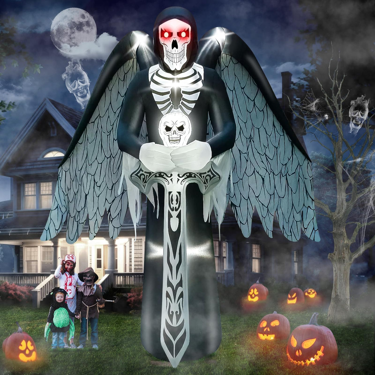 KALOLARY 12FT Skeleton Halloween Yard Inflatable - main product view