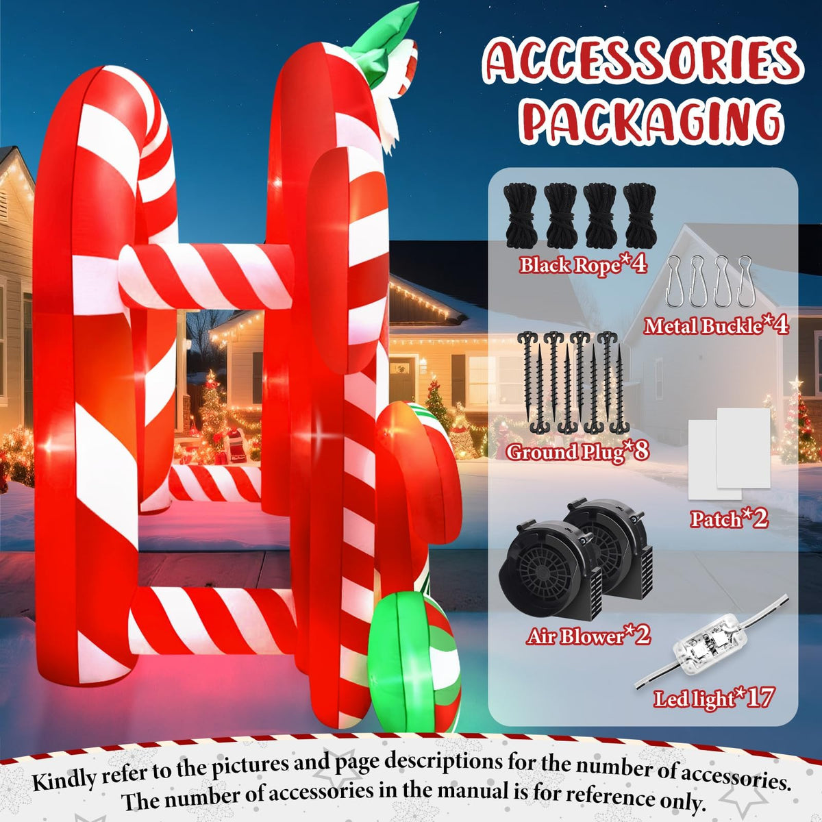 KALOLARY 13FT Candy Christmas Inflatable Archway - size reference